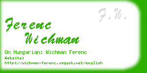 ferenc wichman business card